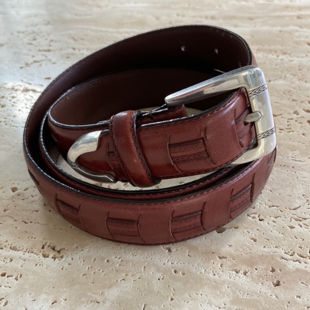 Men’s Fossil Italian Cowhide Uppers Brown Belt, Size 42